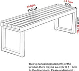 Metal Garden Benches for Outdoors Clearance Steel Frame Outdoor Backless Bench Weatherproof 39"/47"/59" Front Porch - Photo 2
