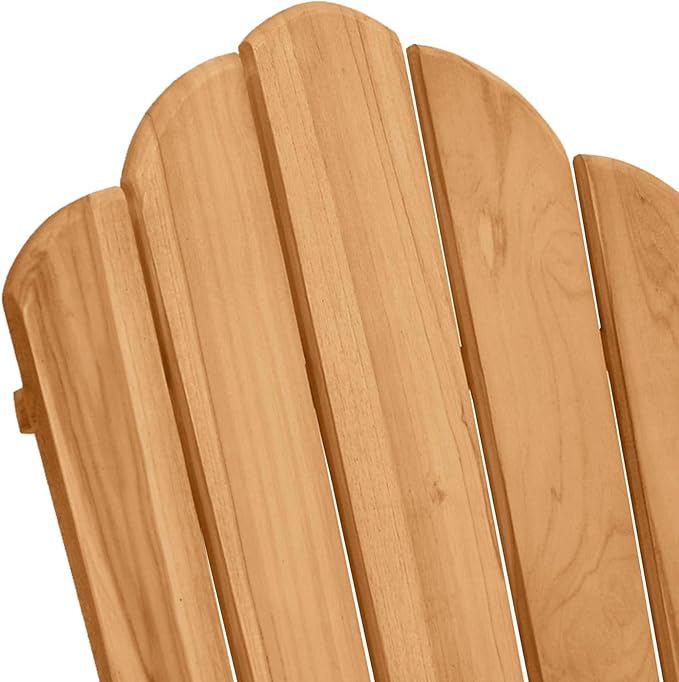 Set of 2 Adirondack Chairs, Solid Teak Wood Outdoor Patio Furniture for Garden, Backyard, Deck, Weather-Resistant Ergonomic Reclining Chairs, Brown
