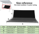 Swing Seat Replacement Cover, 600D Oxford Heavy Duty Waterproof Patio Bench Cover for Outdoor Porch Garden Yard 2/3 - Photo 3