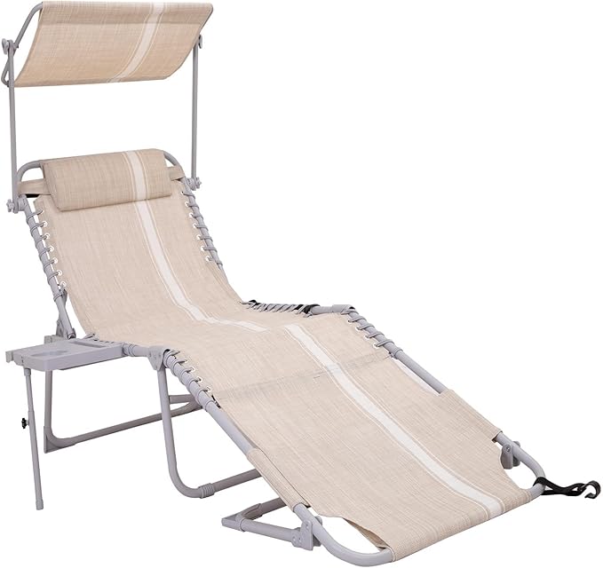 #WEJOY Tanning Chair with Face Hole & Canopy & Side Table - Photo 1