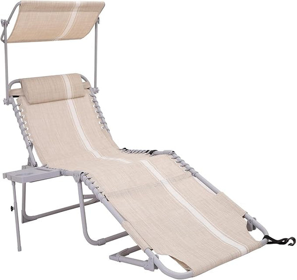 #WEJOY Tanning Chair with Face Hole & Canopy & Side Table - Photo 1