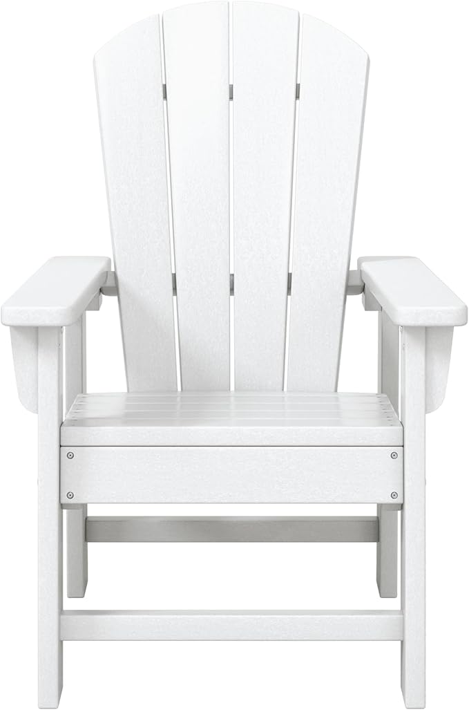 WestinTrends Malibu Kids Outdoor Adirondack Plastic Patio Chair (Set of 2), White