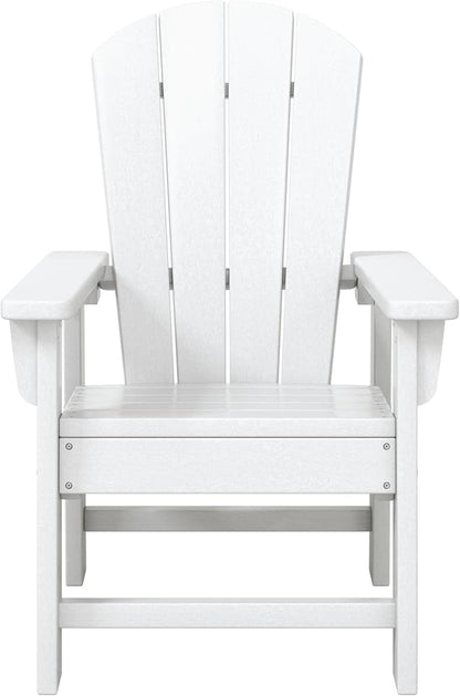 WestinTrends Malibu Kids Outdoor Adirondack Plastic Patio Chair (Set of 2), White