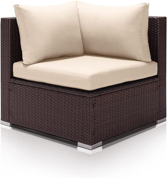 NICESOUL 29.3" High-Back Modern Luxury Patio Corner Sofa, Outdoor Furniture Piece Wide Deep Seat - Photo 1
