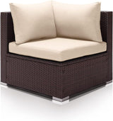 NICESOUL 29.3" High-Back Modern Luxury Patio Corner Sofa, Outdoor Furniture Piece Wide Deep Seat - Photo 1
