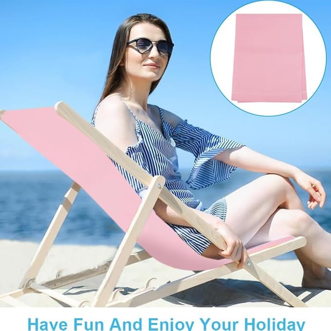 GORGECRAFT Pink Oxford Cloth Beach Sling Chair Replacement, 435*1165mm, Reclining, Waterproof, Portable, Easy to Use, Sunbathing, Garden, Courtyard, Beach, Relaxation