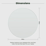 30 inch Round 1/4" Thick Pencil Polished Edge Glass Table Top with 6 Bumpers - Tempered - Photo 3