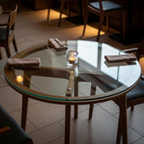 48 inch Round 1/4" Thick Pencil Polished Edge Glass Table Top with 6 Bumpers - Tempered - Photo 2