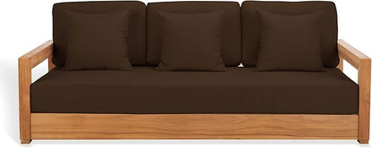 SAFAVIEH Couture Montford 3-Seat Bench Replacement Cover Only – Outdoor White Removable Slipcover Upholstery (No Cushion Filling Included)