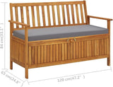 Patio Storage Bench, Rustic Outdoor Patio Bench, Porch Chair, Wood Garden Bench, with Backrest and Armrests, for Outdoor - Photo 2
