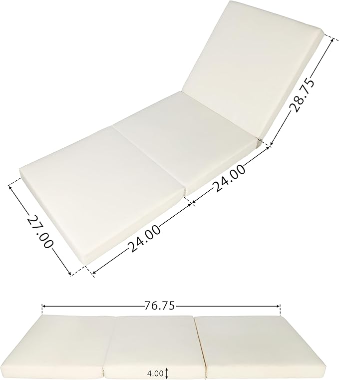 Christopher Knight Home Habery Acacia Wood Chaise Lounge Chair Outdoor with Triple Folds Cushion - Photo 2