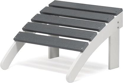 BPS Adirondack Ottoman, HDPE Plastic Outdoor Footrest, All Weather Foot Stool for Adirondack Chair, Outdoor Foot Rest for Patio,Backyard, Lawn, Fire Pits