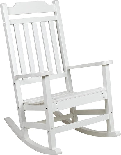 Flash Furniture Winston All-Weather Poly Resin Rocking Chair in White