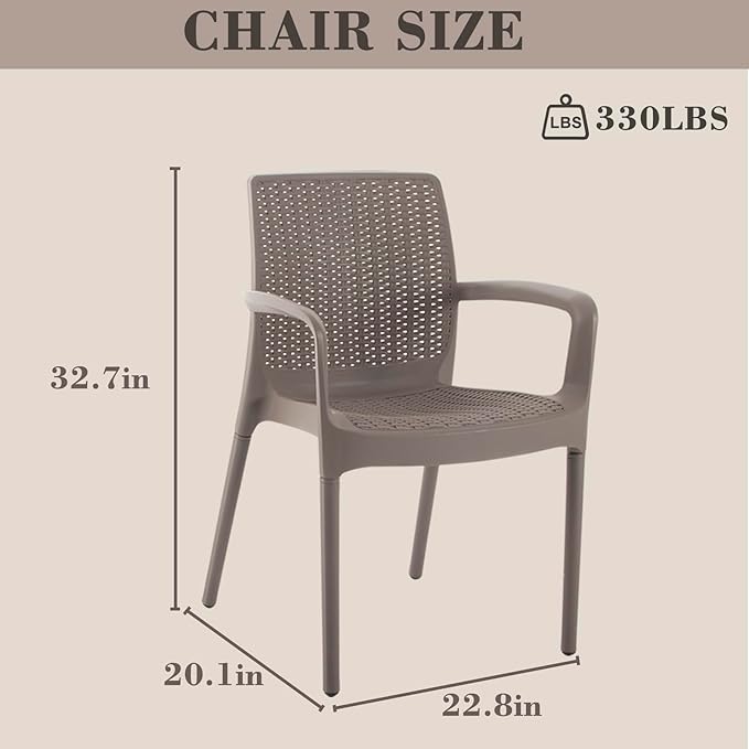 DIMAR GARDEN 5 Piece Patio Dinning Chairs Set, 31.5" Square Table with Umbrella Hole - Photo 7