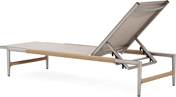 Christopher Knight Home Set of 2 Hargrove Patio Garden Chaise Lounges, Aluminum Frame - Photo 7