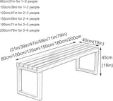 Outdoor Park Bench, Garden Patio Metal Bench 31in-79in, Weatherproof, Load Capacity 880lbs - Photo 3