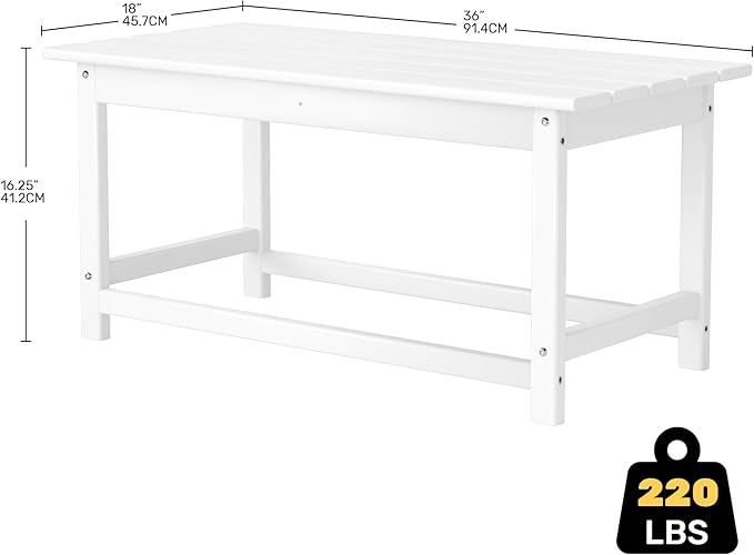 Costaelm Adirondack Conversation Table, HDPE Outdoor Drink Weather Resistant - Photo 2