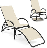 Giantex 2-in-1 Outdoor Rocking Chair, Convertible Lounge Chair with 4-Position Adjustable Backrest, Curved Armrests - Photo 1
