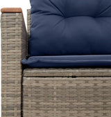 2-Seater Patio Sofa with Cushions, Gray Poly Rattan Outdoor Loveseat - Photo 8