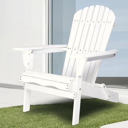 Solid Cedar Wood Folding Adirondack Chair Set of 2 – Outdoor Lounge Patio Chairs for Garden, Lawn, Backyard, Deck – Durable & Comfortable (Embossed Adirondack Chair-1)