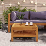 Brown Square Acacia Wood Outdoor Coffee Table 25.6x25.6x13.8 in Oiled Finish for Patio Garden Balcony Deck Backyard - Photo 2
