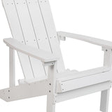 Flash Furniture Charlestown Poly Resin Adirondack Chair - White - All Weather - Indoor/Outdoor - Set of 2 - Photo 8