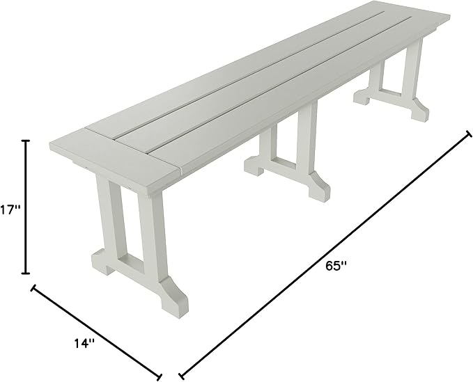 WO WESTIN OUTDOOR HDPE Laguna Trestle 65" Bench,Sand