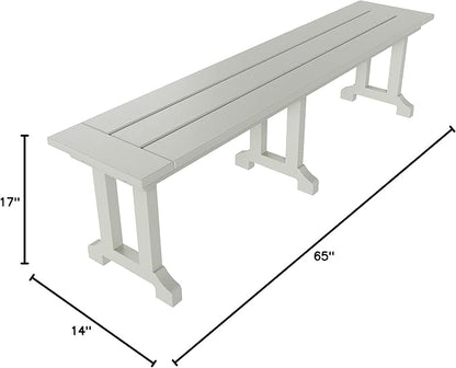 WO WESTIN OUTDOOR HDPE Laguna Trestle 65" Bench,Sand