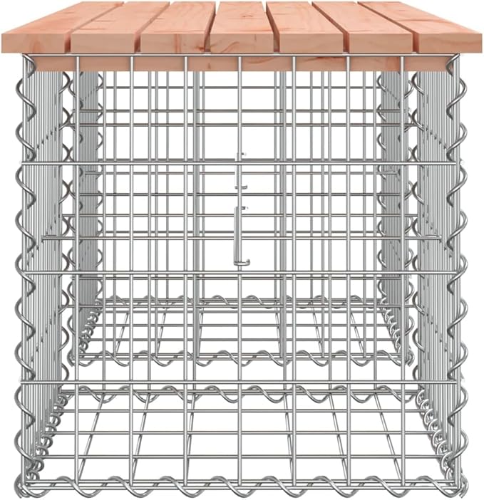 Garden Bench with Rustic Wood Color and Silver Solid Douglas Wood Frame, Galvanized Steel Construction for Outdoor Seating, Durable Weather-Resistant Patio Furniture,