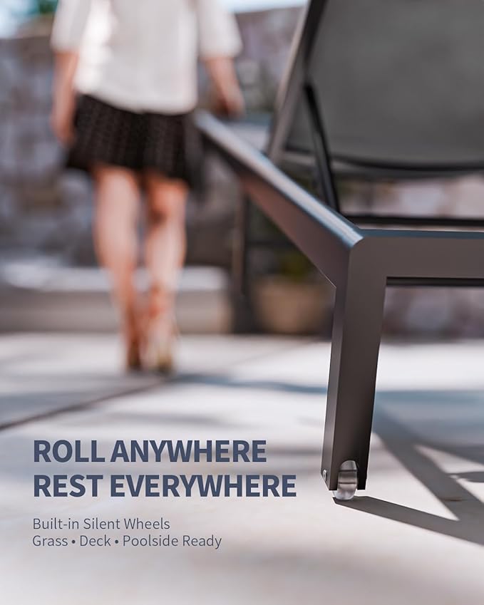 Aluminum Lounge Chairs Outdoor Chaise Furniture - Photo 5