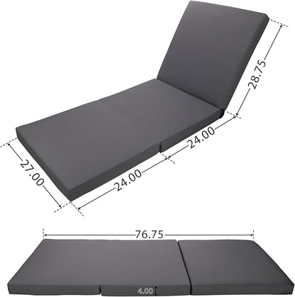 Christopher Knight Home Habery Acacia Wood Chaise Lounge Outdoor with Triple Folds Cushion, Wooden Patio Chaise Lounge, Adjustable Backrest Outdoor Sunbathing Lounge Chair, Copper Teak+Dark Grey