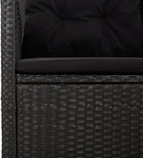 Garden Bench Deck Bench Reclining Patio Bench with Cushions Black 68.1" Poly Rattan - Photo 8
