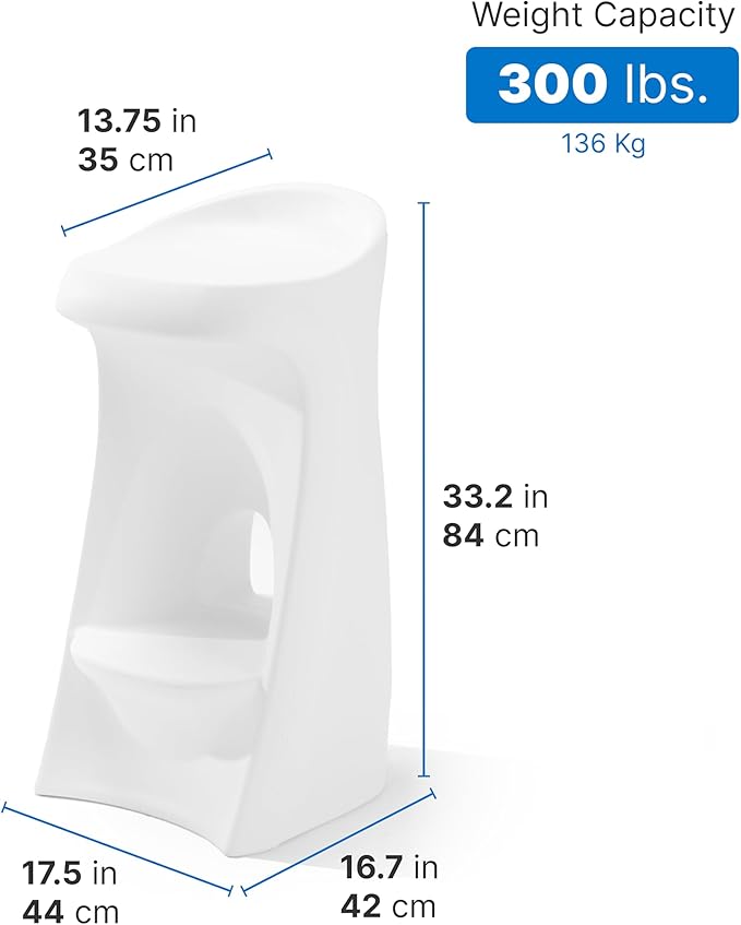 Step2 in Pool Stool, 33-inches Tall, Waterproof Patio Furniture, Bar Stool, Weighted, White