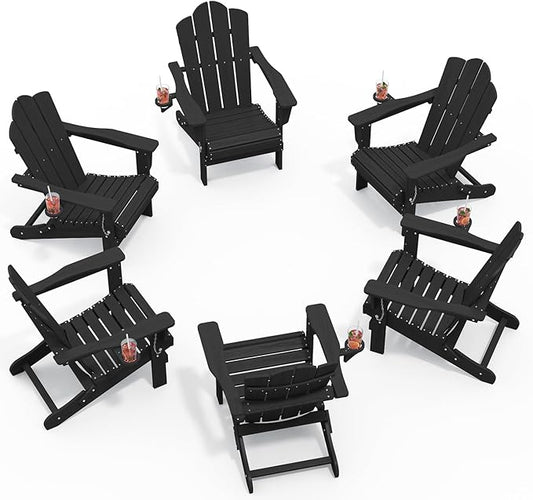 KINGYES Folding HDPE Adirondack Chairs