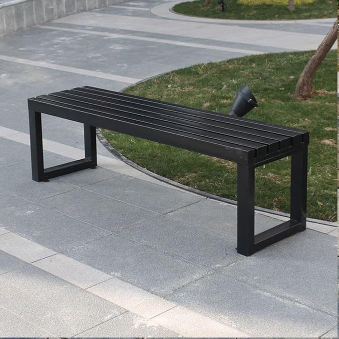 2 Seater Garden Bench,Metal Outdoor Bench,Heavy Duty Front Porch Benches,Patio Furniture Seating,for Lawn Yard Balcony Park,880lb Capacity(Black,71 Inch)