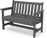 SERWALL Outdoor Bench, HDPE Outdoor Benches Weatherproof, 2-Person Garden Bench with 660 lbs Weight Capacity - Photo 1