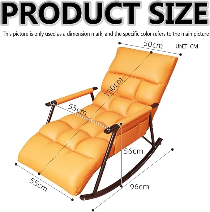 Modern Breathable Bedroom Rocking Chair, Living Room Sofa Lounger with Cushion, Garden Rocking Chair with armrests - Photo 2