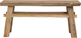 Solid Teak Wood Bench 39.37 x 11.42 x 17.13 in, Backless Rectangular Outdoor Indoor Bench for Garden Patio Balcony - Photo 6
