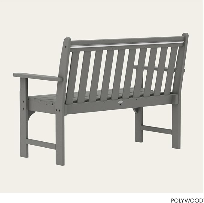 POLYWOOD GNB48GY Vineyard 48" Bench, Slate Grey - Photo 5