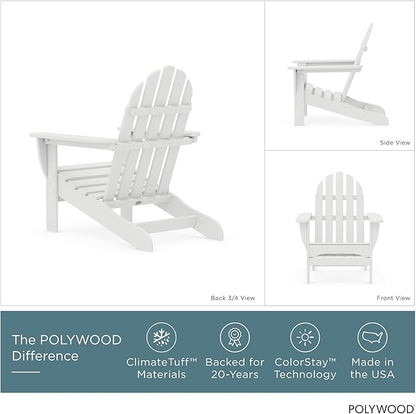 POLYWOOD AD4030WH Classic Outdoor Adirondack Chair, White