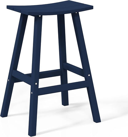 WestinTrends Malibu Malibu 29 Inch High Backless Seat Bar Stools (Set of 3), Navy Blue