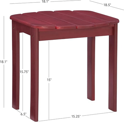 Linon Adirondack End, Red Table, 18.11 x 18.5 x 18.11