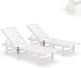 SERWALL Outdoor Chaise Lounge Set of 2, All-Weather HDPE Pool Lounge Chairs with 5-Position Adjustable Backrest - Photo 10