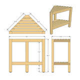 Asta Aris Solid Teak Indoor Outdoor Shower/Bath/Spa Corner Stool with Shelf, Fully Assembled, TB-011A - Photo 8