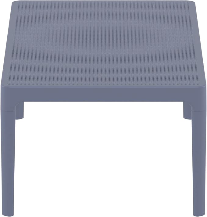 CC Home Furnishings 39.5" Dark Gray Patio Solid Rectangular Lounge Coffee Table