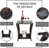 HomVent Patio Wicker Rattan Side Table - Photo 4