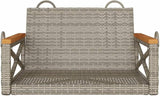 1 Seater Patio Swing Bench, Synthetic Rattan Hanging Chair for Garden, Balcony, and Outdoor Leisure - Photo 4