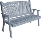 Furniture Barn USA Pine 6' Fanback Garden Bench, Gray Stain - Photo 1