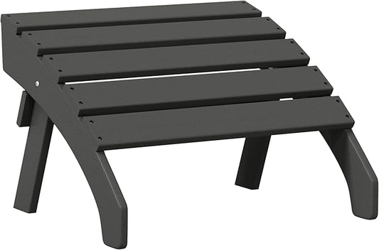 Costaelm Portside Outdoor Patio HDPE Adirondack Ottoman Footrest, Gray