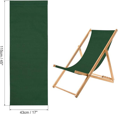 PATIKIL Beach Chair Replacement Fabric, 45 x 17 Sling Chair Replacement Oxford Cloth for Lounge Chair Sling Chair Reclining Patio Camping, Dark Green